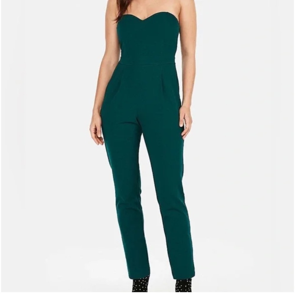 Express Green Strapless Jumpsuit